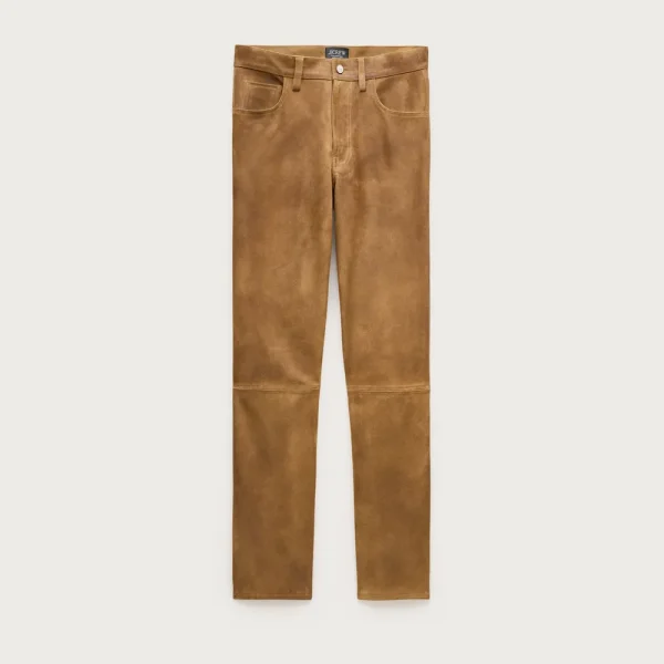 Western straight pant in leather