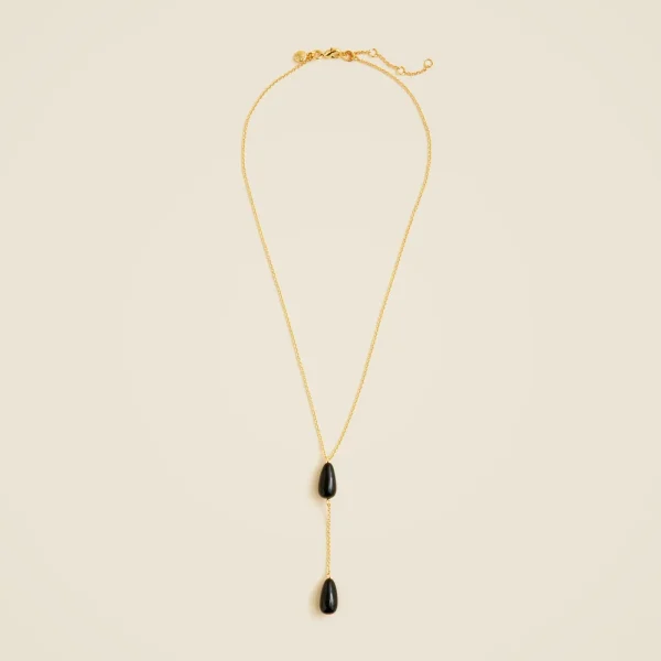 Beaded teardrop lariat necklace