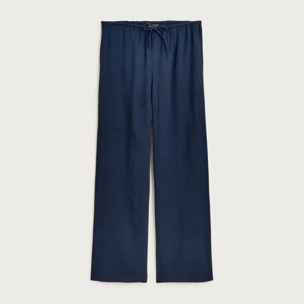 Cotton voile beach pant in map print