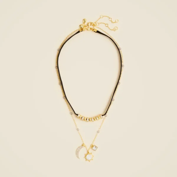 Celestial charm necklaces set-of-two