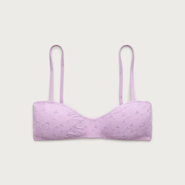 Wave eyelet bikini top