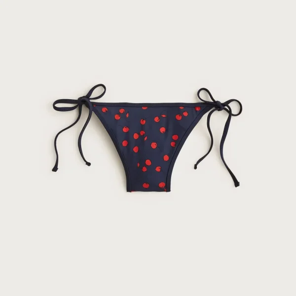 Hipster string bikini bottom in cherry print