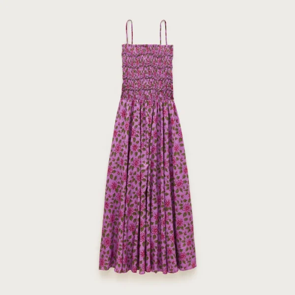 Wave maxi dress in cotton voile