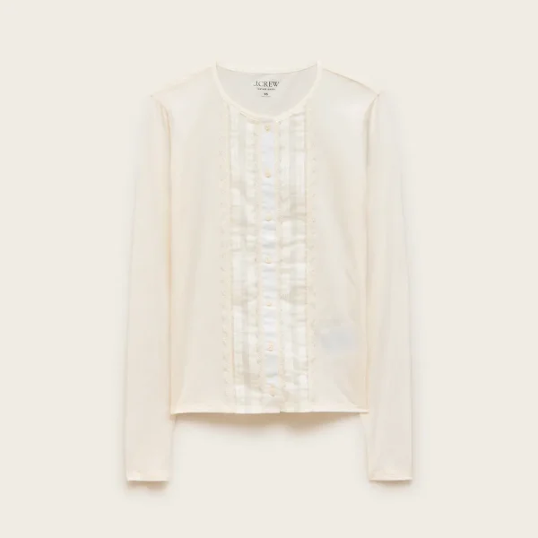 Feather jersey lace cardigan top