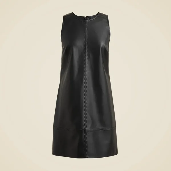 Mini sheath dress in faux leather