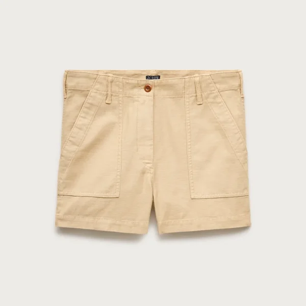 Utility-pocket short in sateen