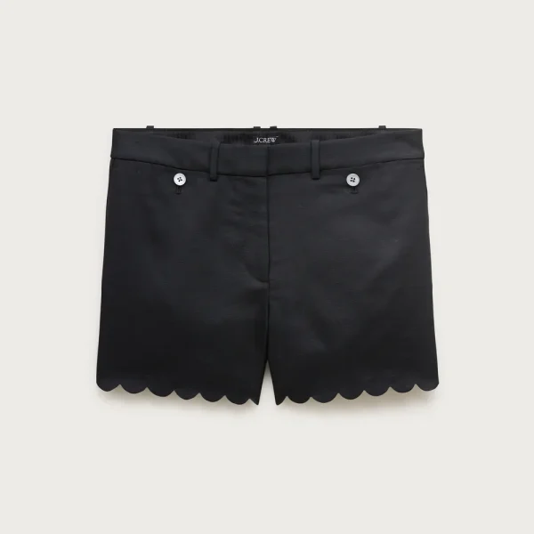 Scalloped suit short in Gramercy linen blend
