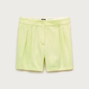 Pleated short in cotton-nylon blend