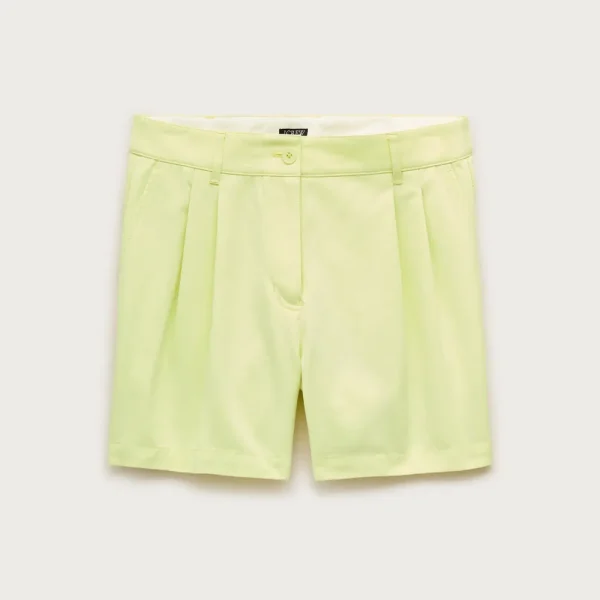 Pleated short in cotton-nylon blend