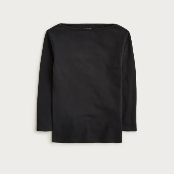 Ballet-sleeve top in lightweight stretch cotton blend