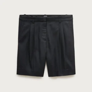 Pleated trouser short in Gramercy linen blend