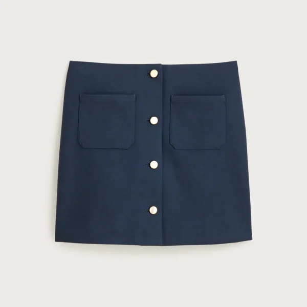 Fairfax button-front mini skirt in tweed