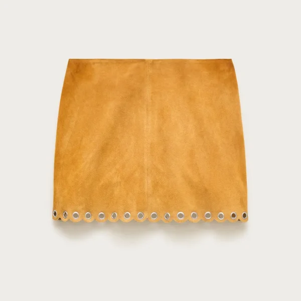 Collection Fairfax scalloped mini skirt in suede