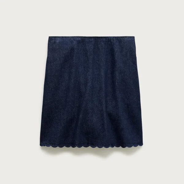Fairfax scalloped mini skirt in denim