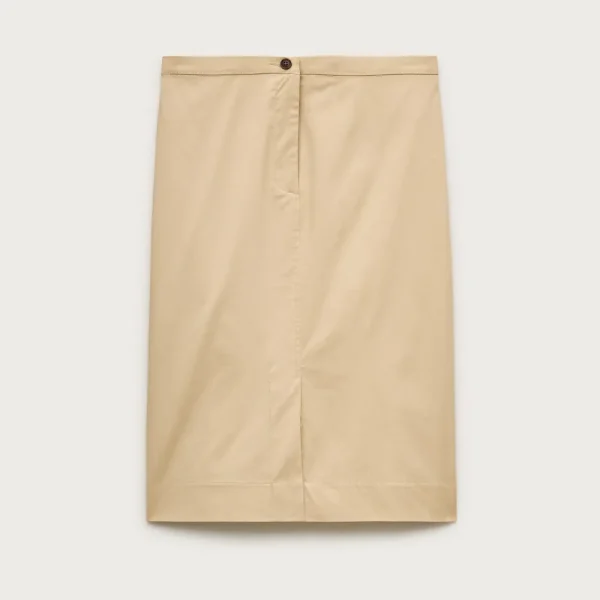 Pencil midi skirt in cotton poplin