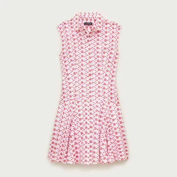 Mini eyelet shirt-dress