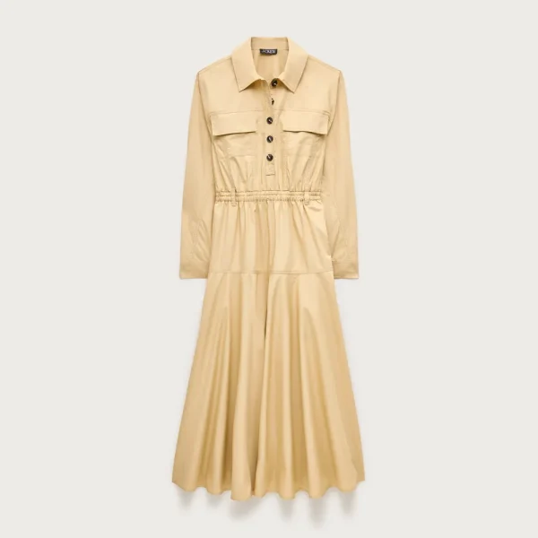 Trench shirt-dress in cotton poplin
