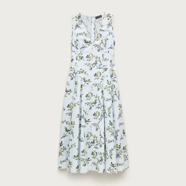 V-neck dress in lotus print