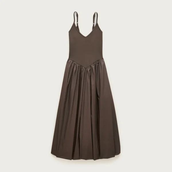 Basque-waist mixy dress