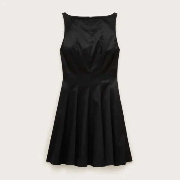 Pleated mini dress in chino