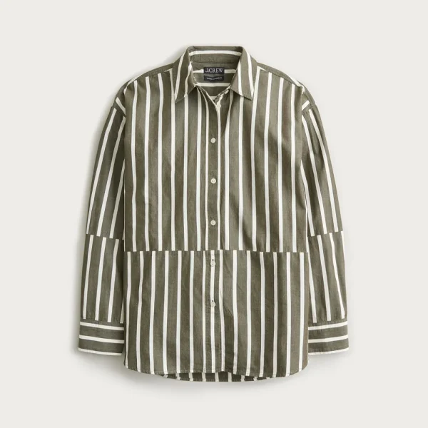 Étienne oversized shirt in offset-stripe cotton poplin