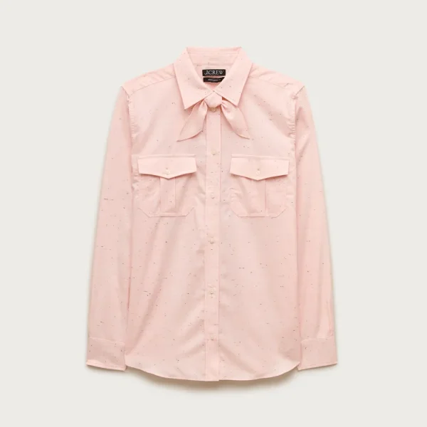 Jules classic-fit tie-neck shirt in speckles