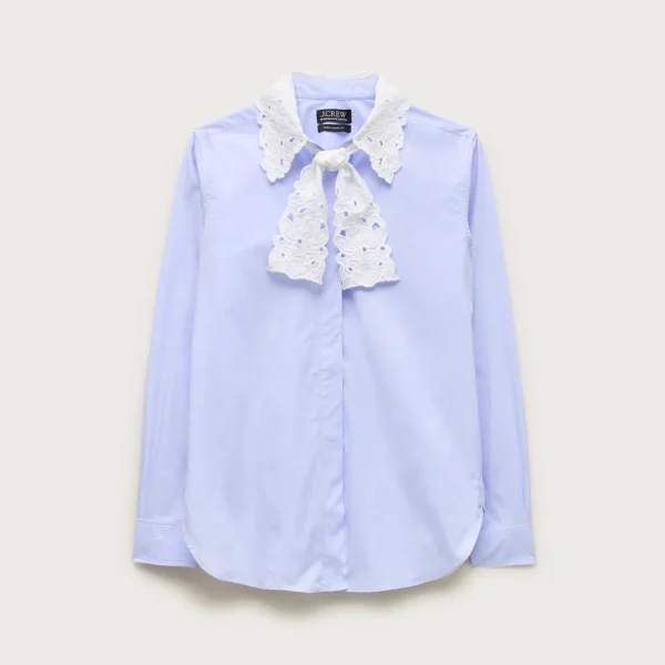 Jules classic-fit eyelet tie-neck shirt