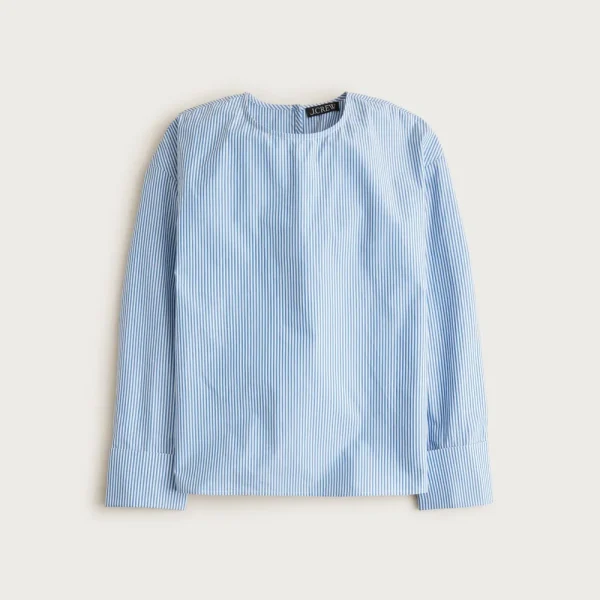 French cuff shirt in striped cotton poplin