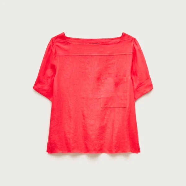 Boatneck tee in linen