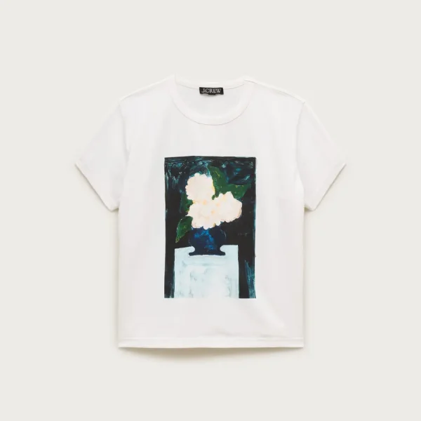 Boyfriend jersey classic-fit hand painted graphic T-shirt