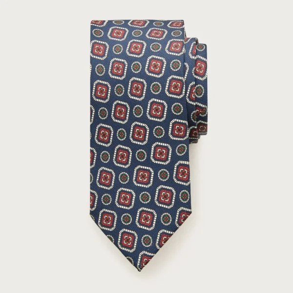 English silk twill printed tie