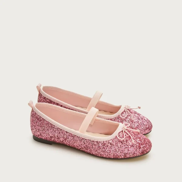 Girls’ strappy glitter ballet flats