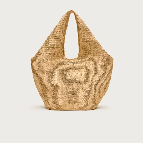 Large handknotted straw tote