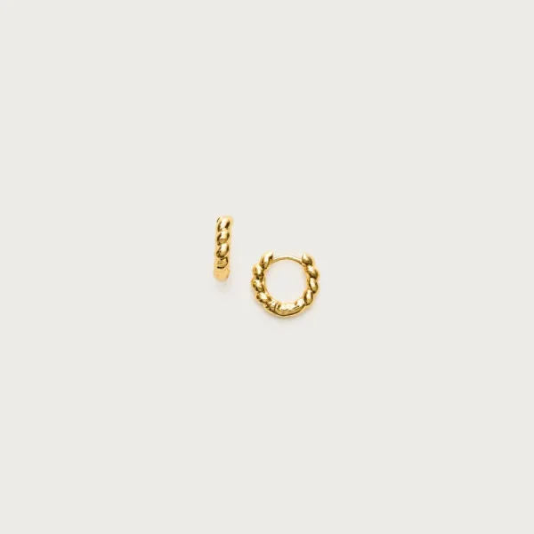 Mini metallic twist huggie earrings