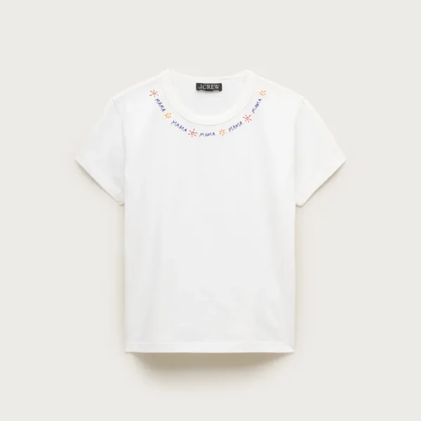 Boyfriend jersey classic-fit embroidered “Mama” T-shirt