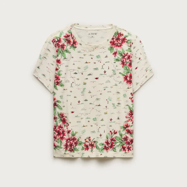 Broken-in jersey relaxed-fit map graphic T-shirt