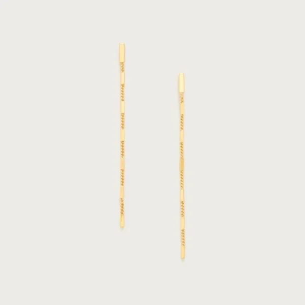 Linear chain station earrings