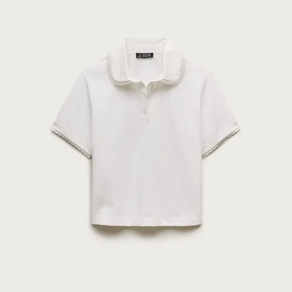 Eyelet-collar polo shirt in mariner cotton