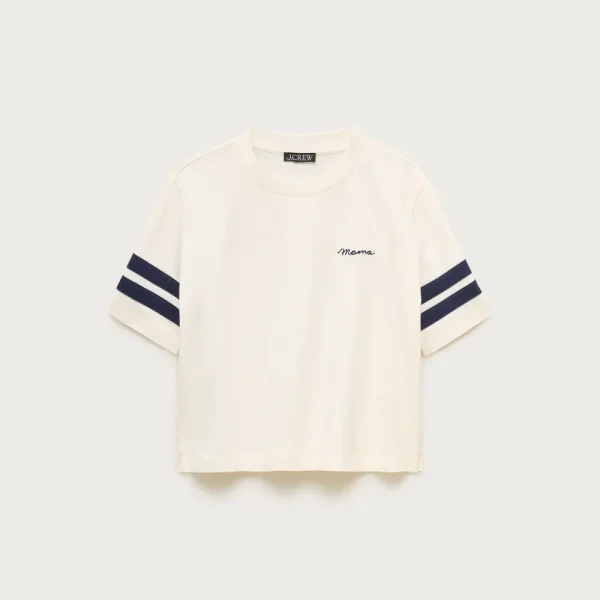 Boyfriend jersey relaxed cropped “Mama” graphic T-shirt