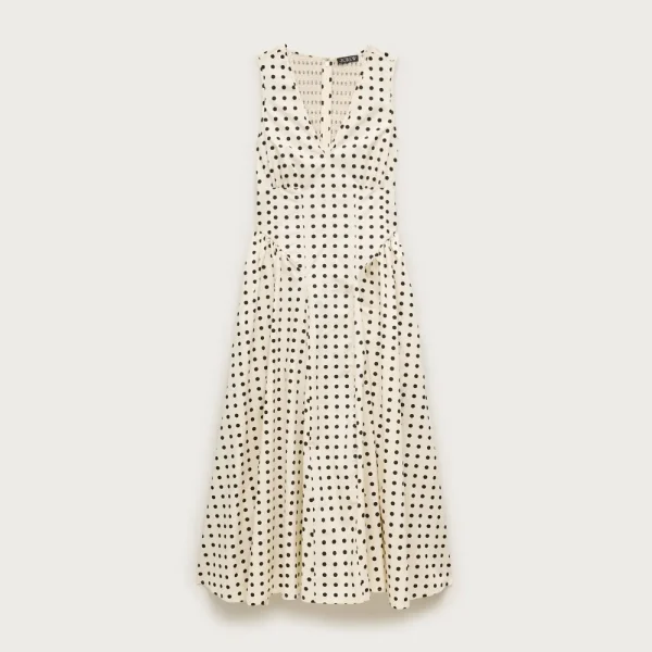 V-neck dress in map print