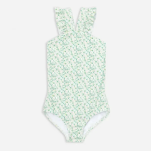 Girls’ minnow™ V-neck crossover one-piece