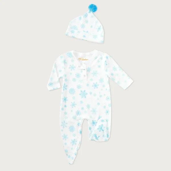 Petidoux babies’ Pima cotton one-piece and matching hat set