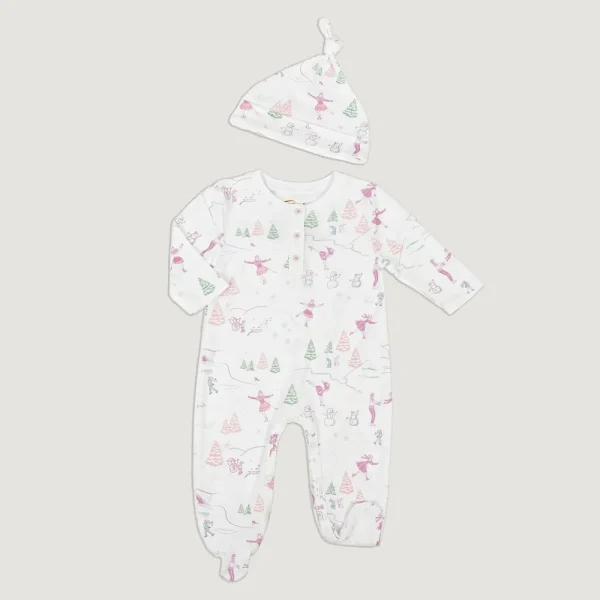 Petidoux babies’ Pima cotton one-piece and matching hat set