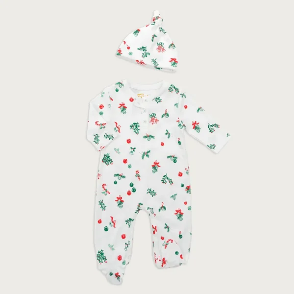Petidoux babies’ Pima cotton one-piece and matching hat set