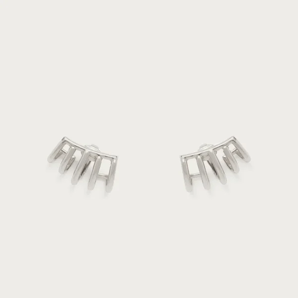Lady Grey cage clip-on earrings