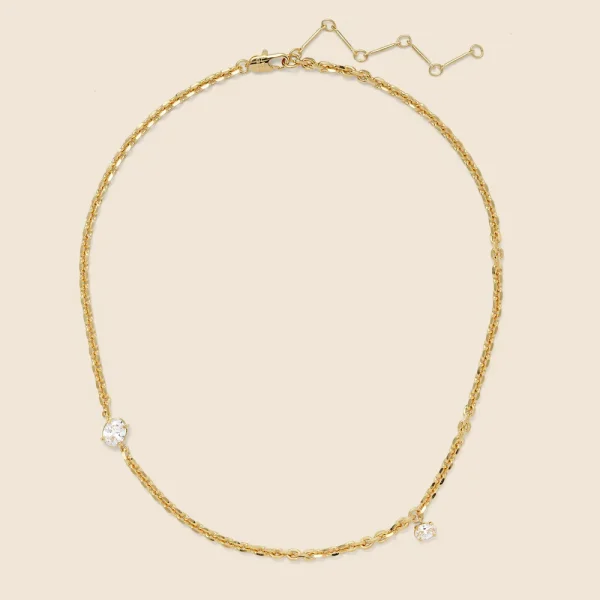 Lady Grey crystal tilt necklace